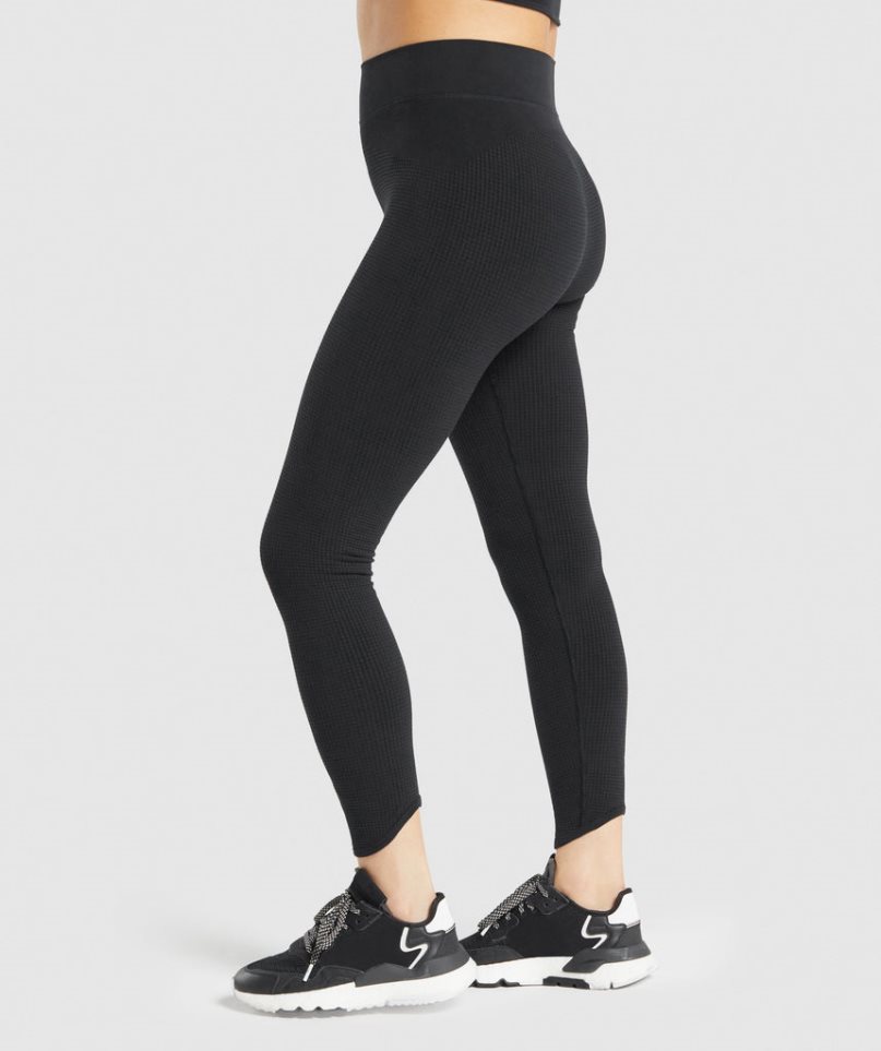 Gymshark Pause Seamless Női Leggings Fekete | HU-Q-361