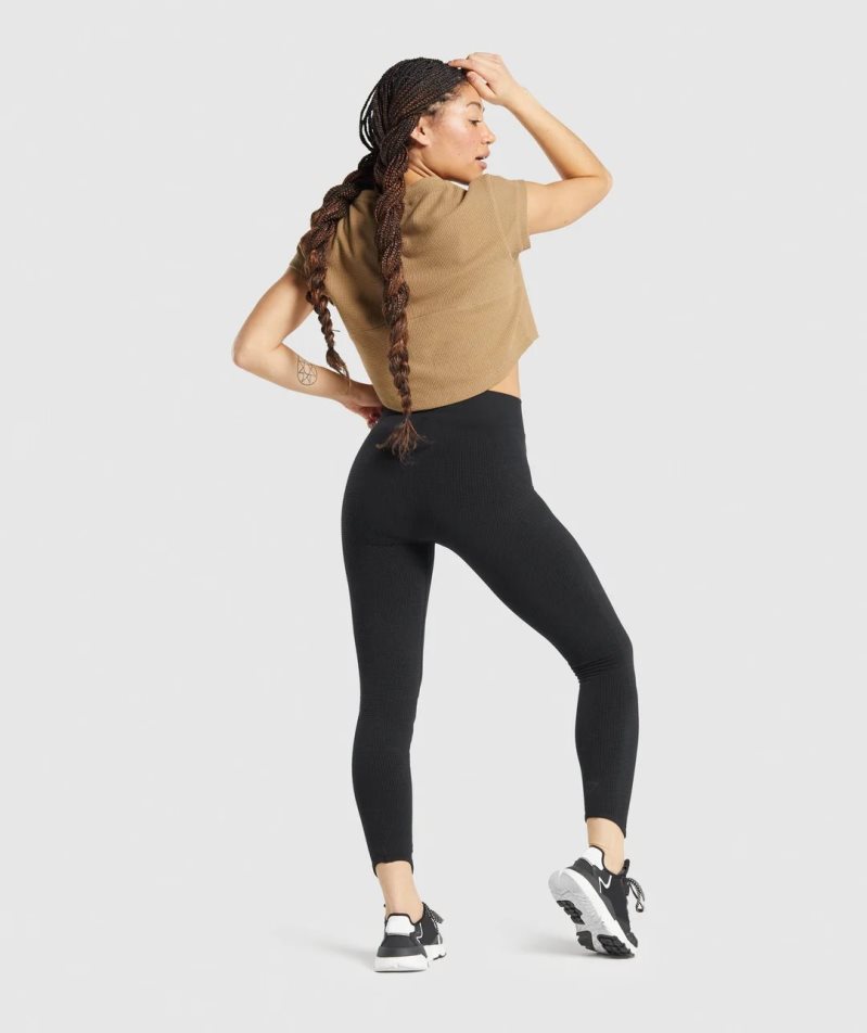 Gymshark Pause Seamless Női Leggings Fekete | HU-Q-361