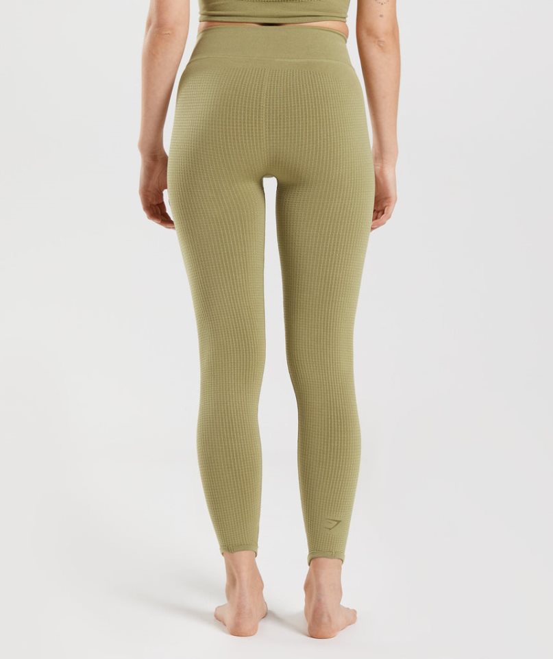 Gymshark Pause Seamless Női Leggings Olivazöld | HU-H-395