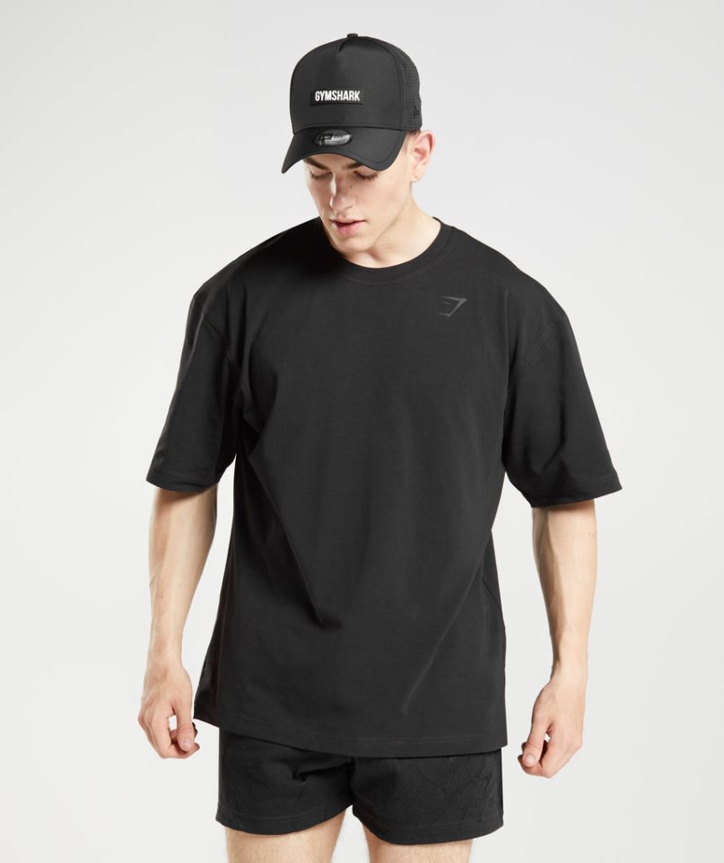 Gymshark Power Férfi Póló Fekete | HU-P-957