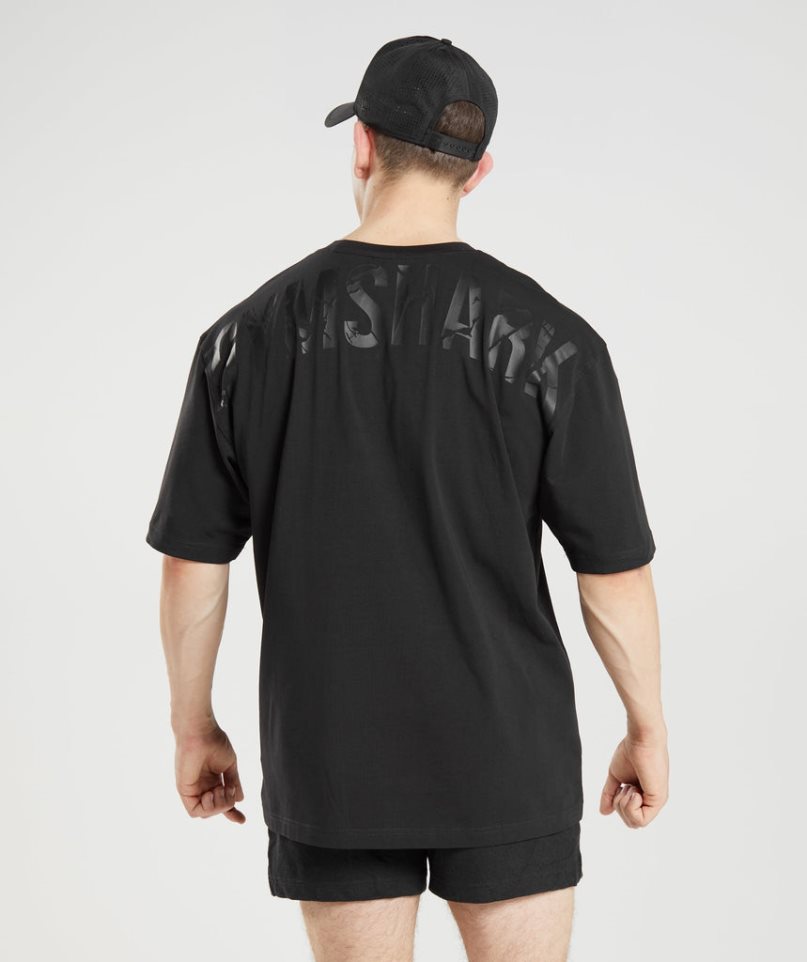 Gymshark Power Férfi Póló Fekete | HU-P-957