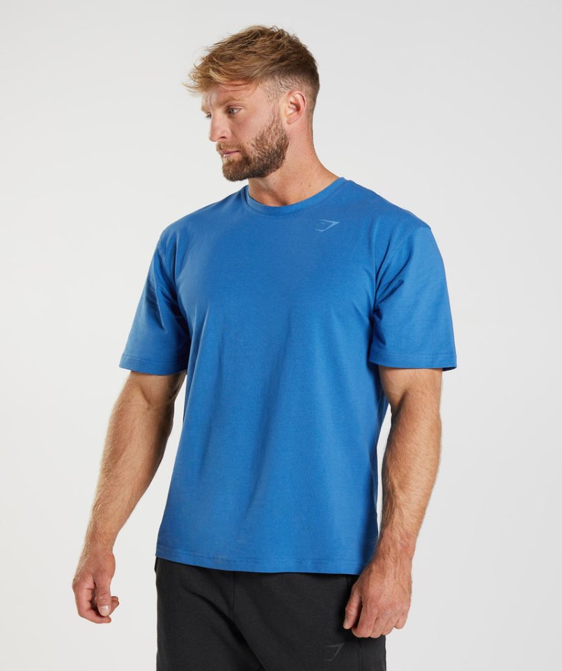Gymshark Power Férfi Póló Kék | HU-R-459