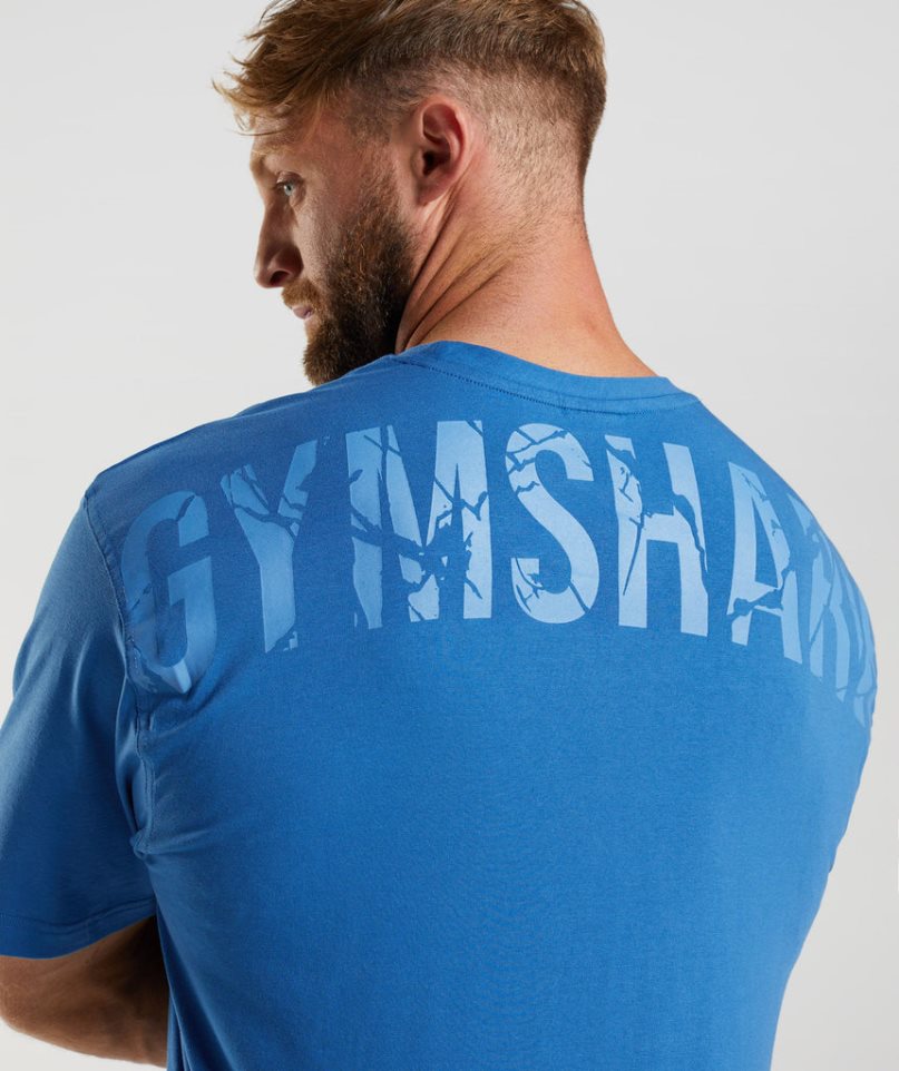 Gymshark Power Férfi Póló Kék | HU-R-459