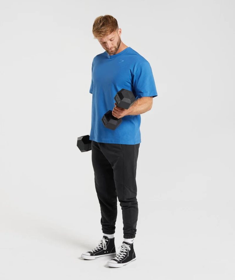 Gymshark Power Férfi Póló Kék | HU-R-459
