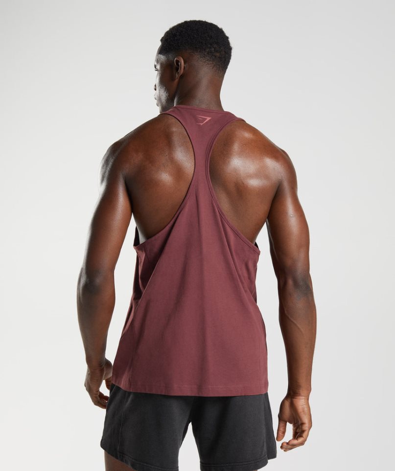 Gymshark Power Stringer Férfi Ujjatlan Póló Barna | HU-Y-289