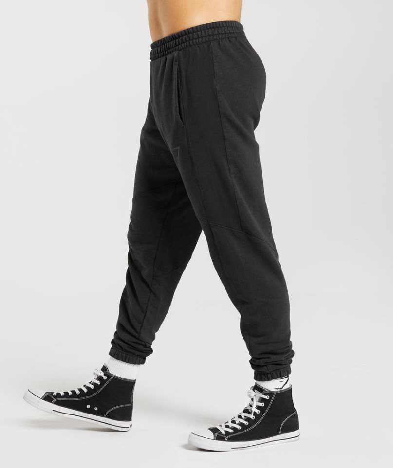 Gymshark Power Washed Férfi Jogger Nadrág Fekete | HU-A-371
