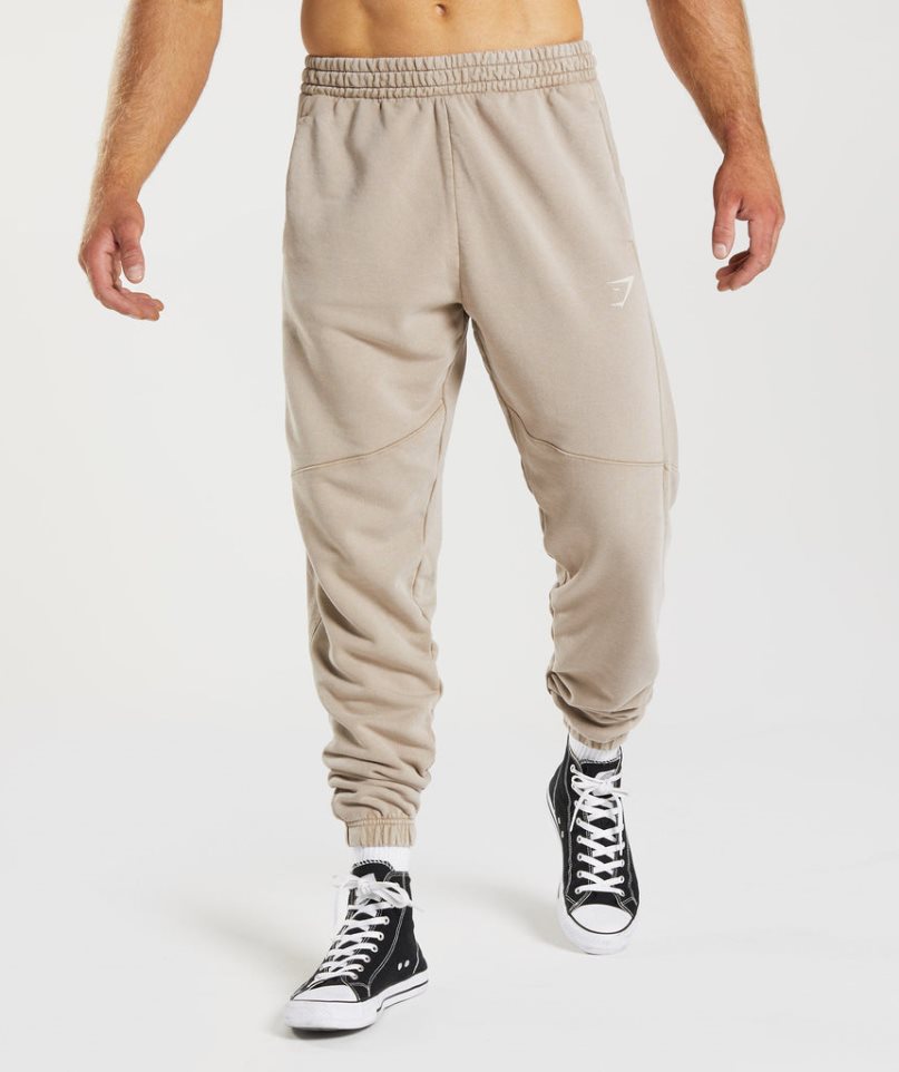 Gymshark Power Washed Férfi Jogger Nadrág Bézs | HU-Z-695