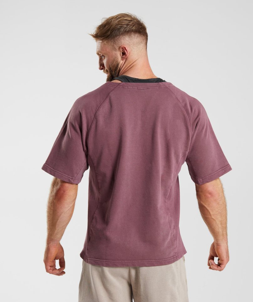 Gymshark Power Washed Rag Top Férfi Póló Rózsaszín | HU-V-730