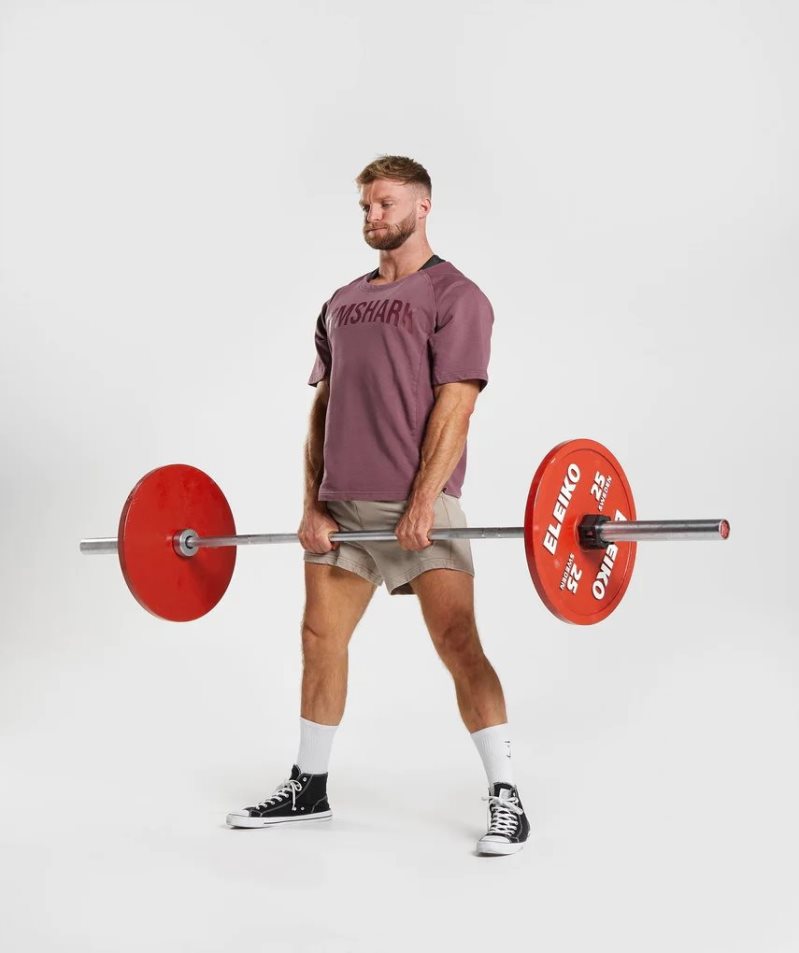 Gymshark Power Washed Rag Top Férfi Póló Rózsaszín | HU-V-730