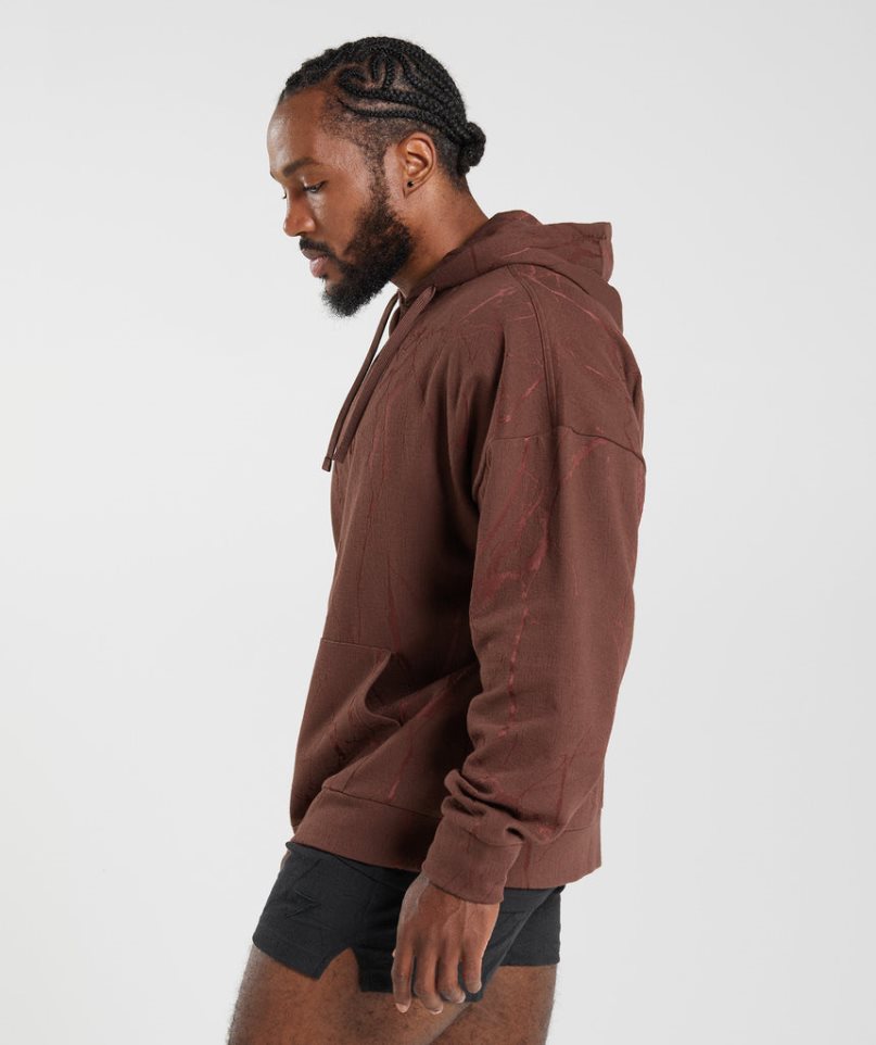 Gymshark Power Zip Férfi Kapucnis Pulóver Barna | HU-C-042