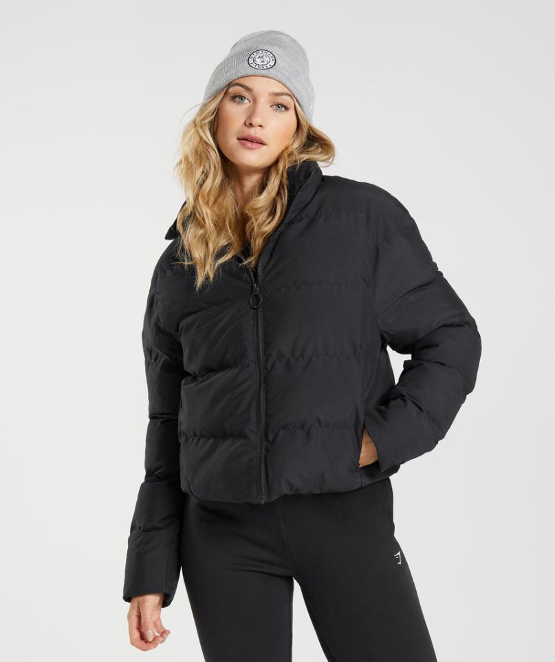 Gymshark Puffer Női Kabát Fekete | HU-F-289