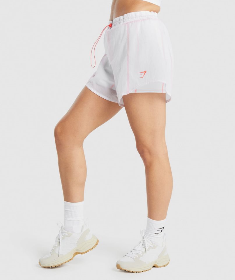 Gymshark Pulse 2 in 1 Női Rövidnadrág Fehér | HU-L-720