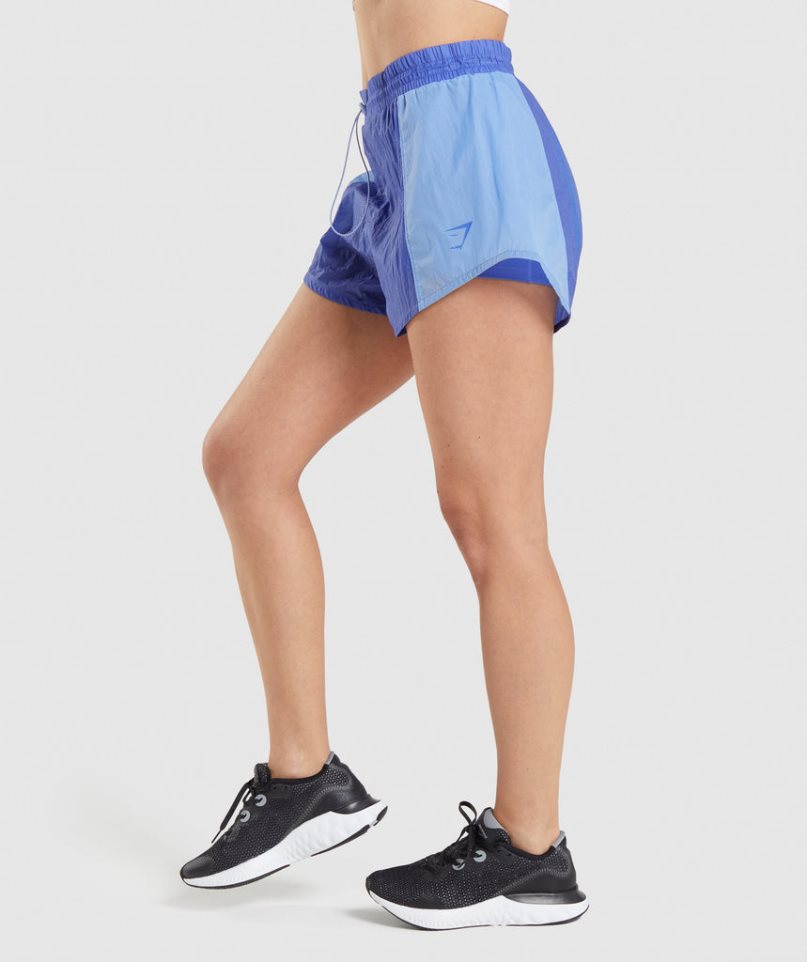 Gymshark Pulse 2 in 1 Női Rövidnadrág Kék | HU-P-412