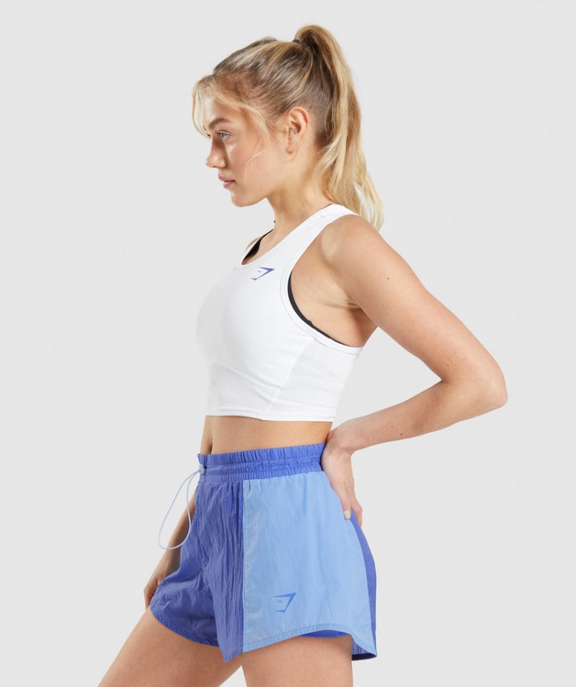Gymshark Pulse Crop Női Ujjatlan Póló Fehér | HU-D-932