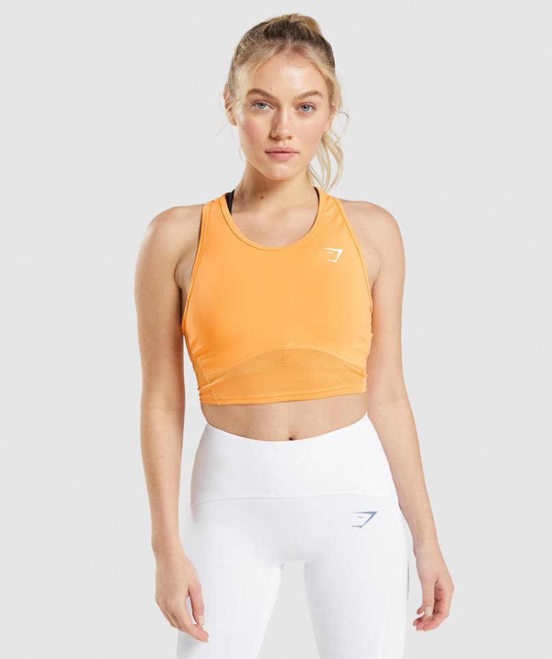 Gymshark Pulse Crop Női Ujjatlan Póló Narancssárga | HU-W-416
