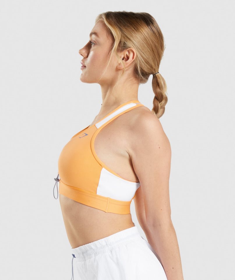 Gymshark Pulse Női Sportmelltartó Narancssárga Fehér | HU-S-862