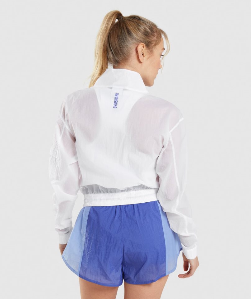 Gymshark Pulse Woven Női Kabát Fehér | HU-V-345