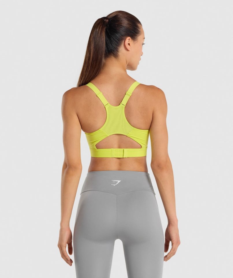 Gymshark Racer Back Női Sportmelltartó Sárga | HU-G-293