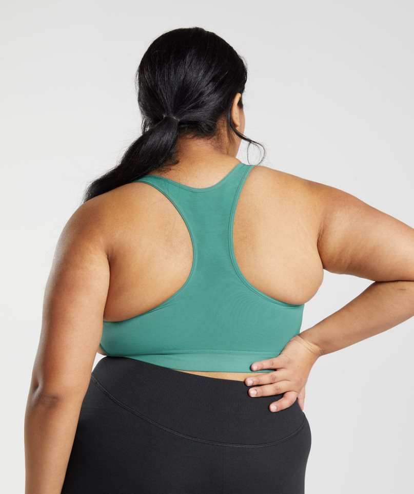 Gymshark Racerback High Support Női Sportmelltartó Zöld | HU-A-253
