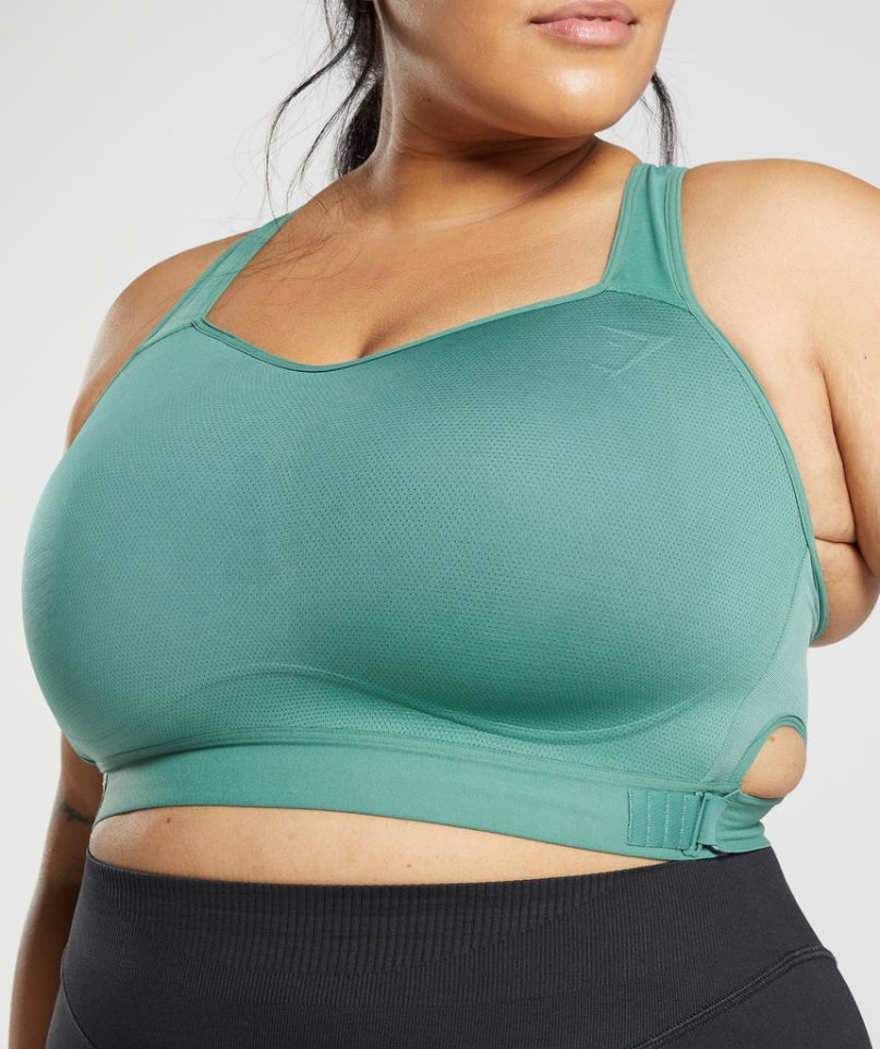 Gymshark Racerback High Support Női Sportmelltartó Zöld | HU-A-253
