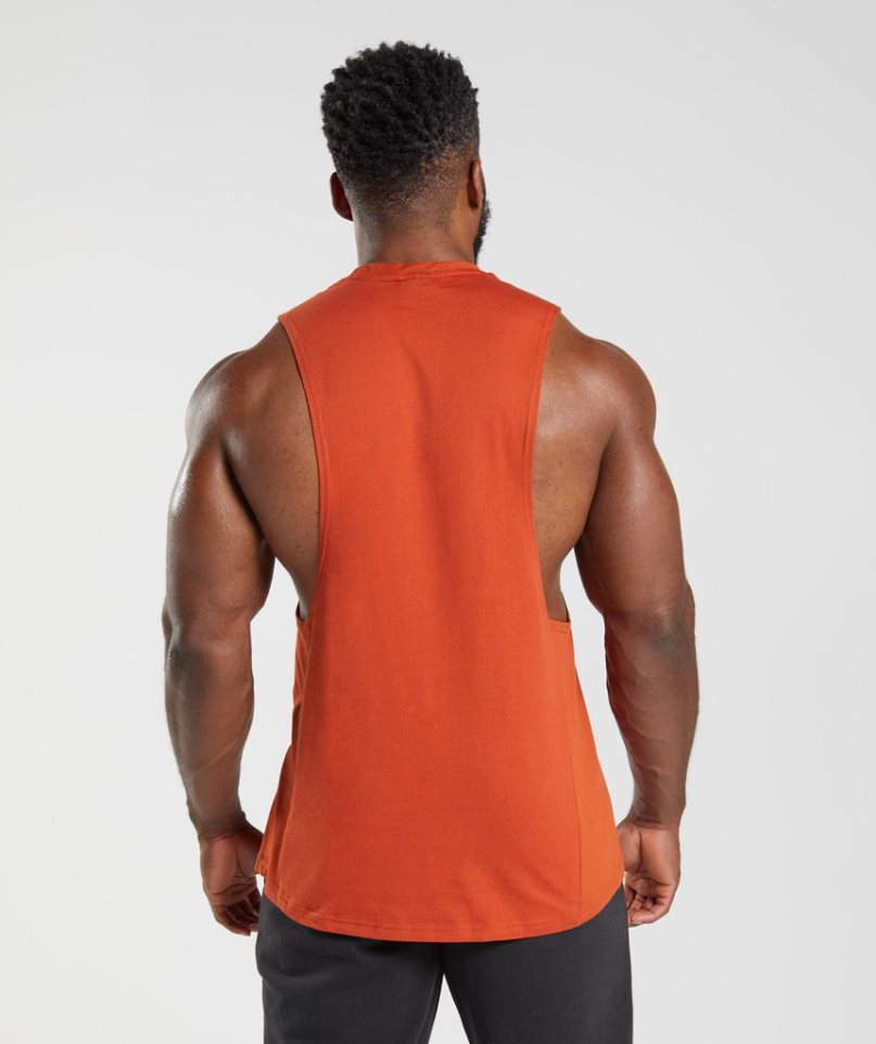 Gymshark React Drop Arm Férfi Ujjatlan Póló Narancssárga | HU-G-709