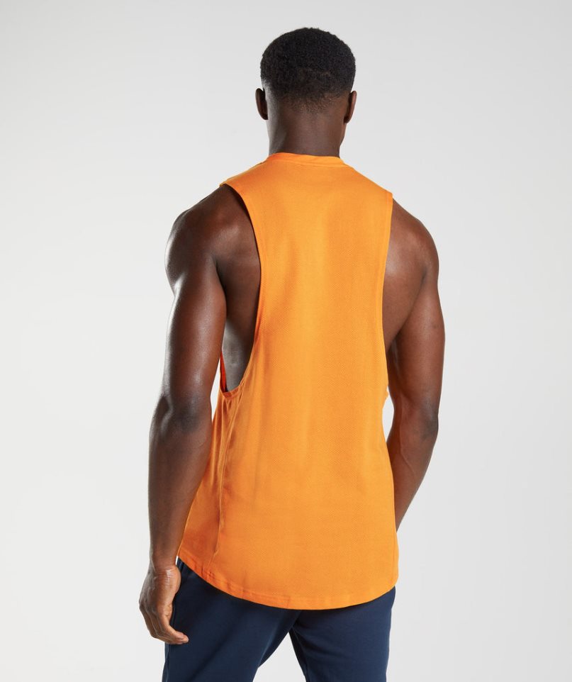 Gymshark React Drop Arm Férfi Ujjatlan Póló Narancssárga | HU-V-502