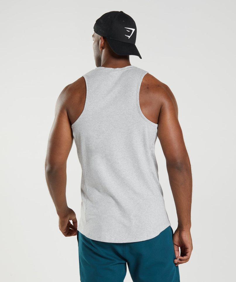 Gymshark React Férfi Ujjatlan Póló Világos Szürke | HU-L-947