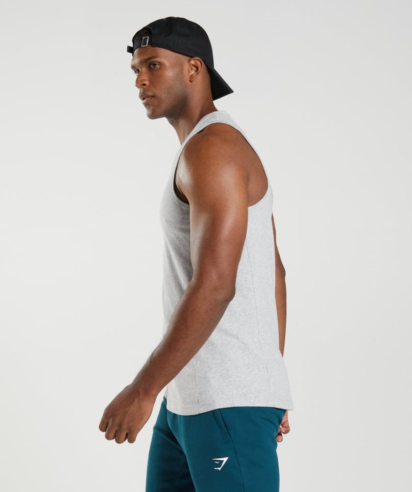 Gymshark React Férfi Ujjatlan Póló Világos Szürke | HU-L-947