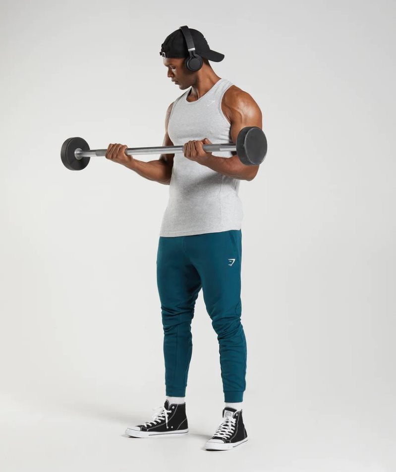 Gymshark React Férfi Ujjatlan Póló Világos Szürke | HU-L-947