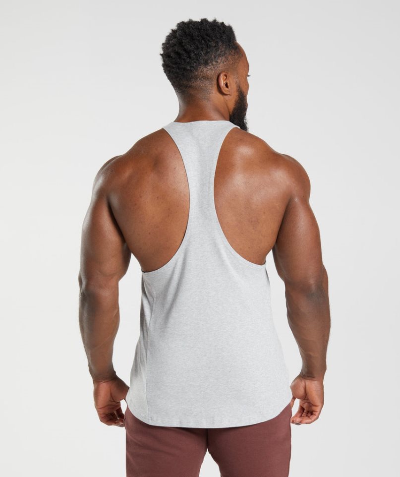 Gymshark React Stringer Férfi Ujjatlan Póló Világos Szürke | HU-M-473