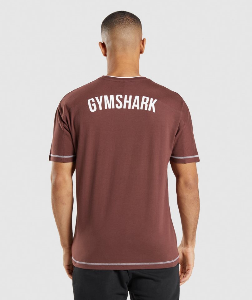 Gymshark Recess Férfi Póló Bordó | HU-K-205