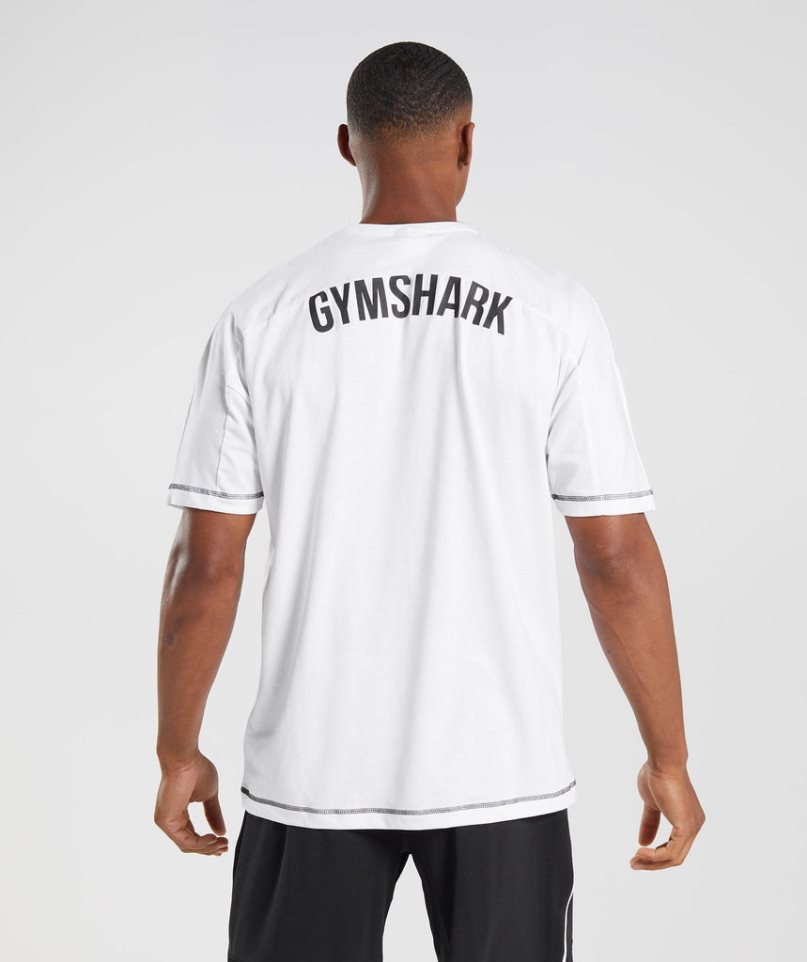 Gymshark Recess Férfi Póló Fehér | HU-V-583