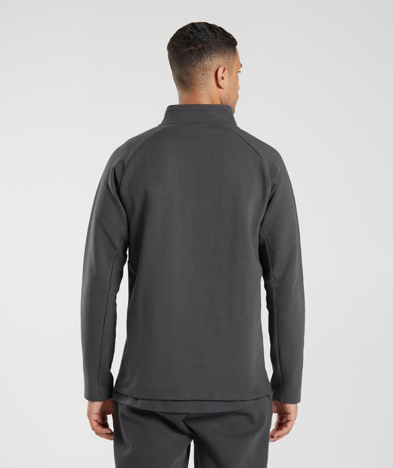 Gymshark Rest Day 1/4 Zip Férfi Pulóverek Sötétszürke | HU-K-786
