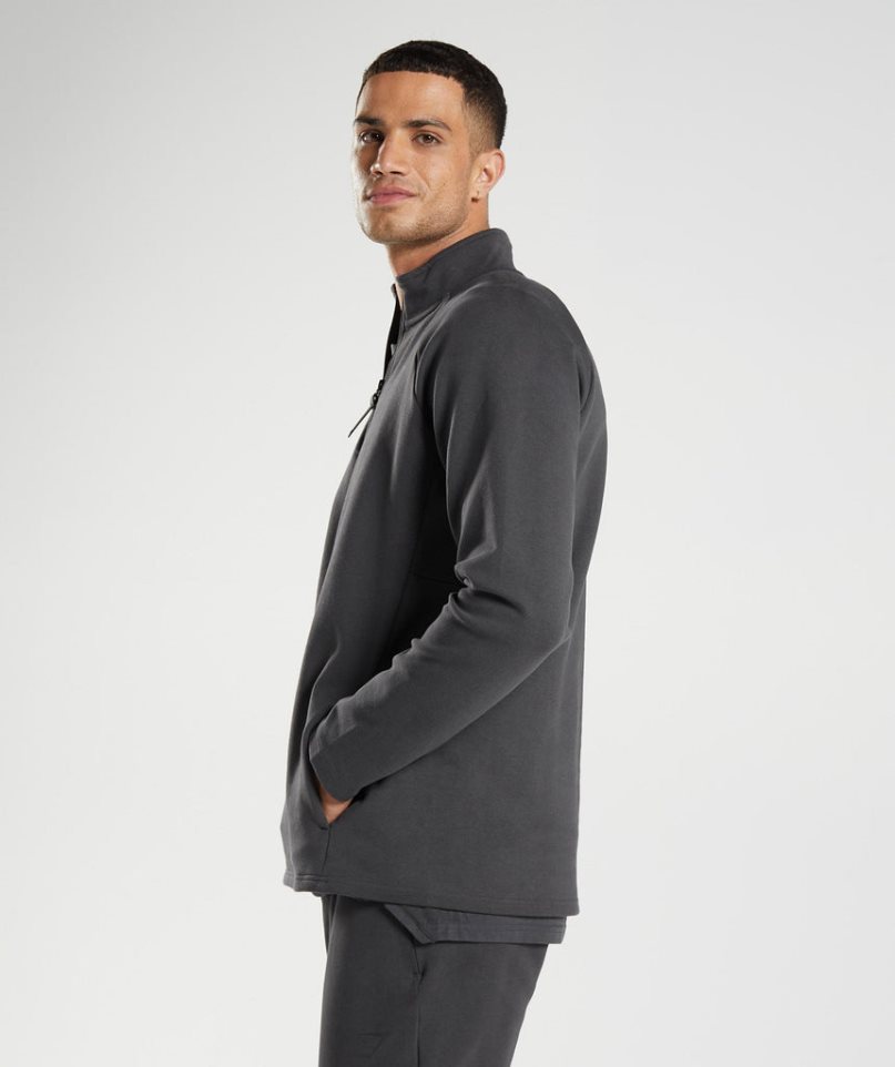 Gymshark Rest Day 1/4 Zip Férfi Pulóverek Sötétszürke | HU-K-786