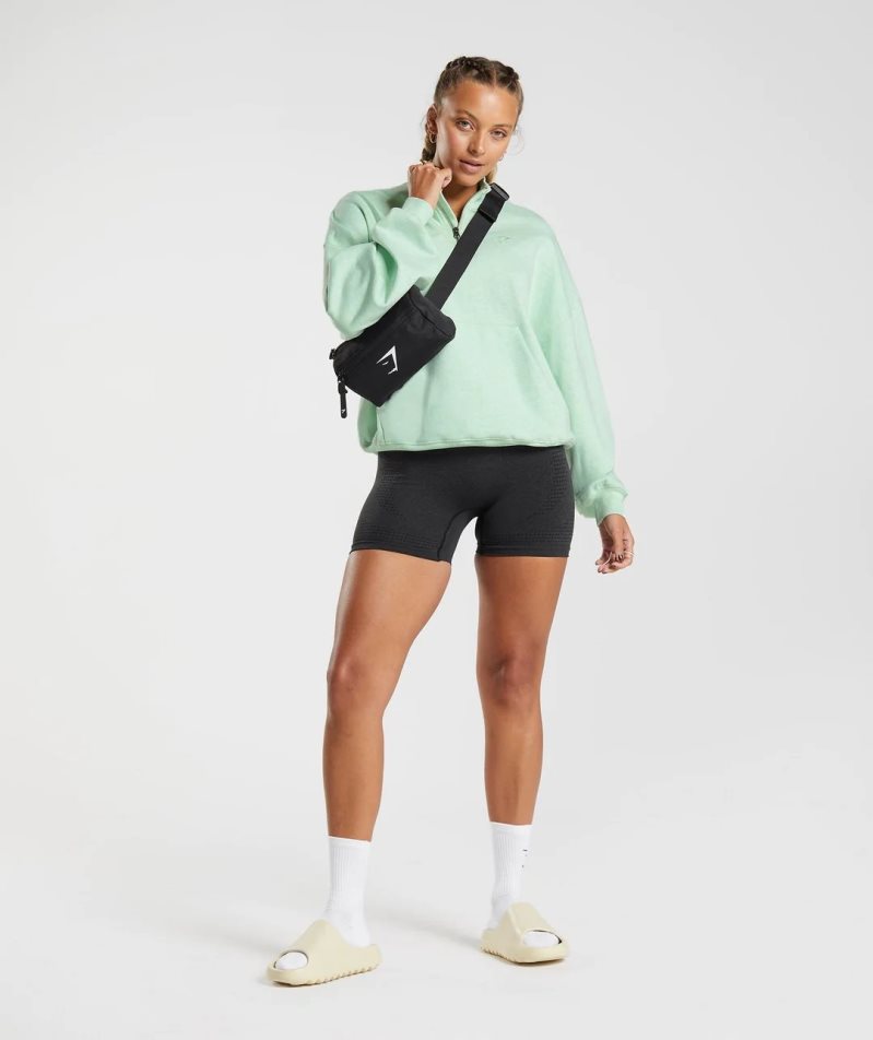 Gymshark Rest Day Sweats 1/2 Zip Női Pulóverek Menta | HU-K-518