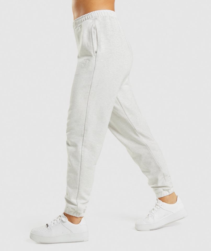 Gymshark Rest Day Sweats Női Jogger Nadrág Fehér | HU-H-276