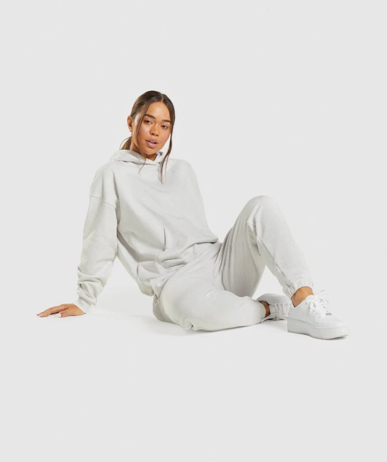 Gymshark Rest Day Sweats Női Jogger Nadrág Fehér | HU-H-276