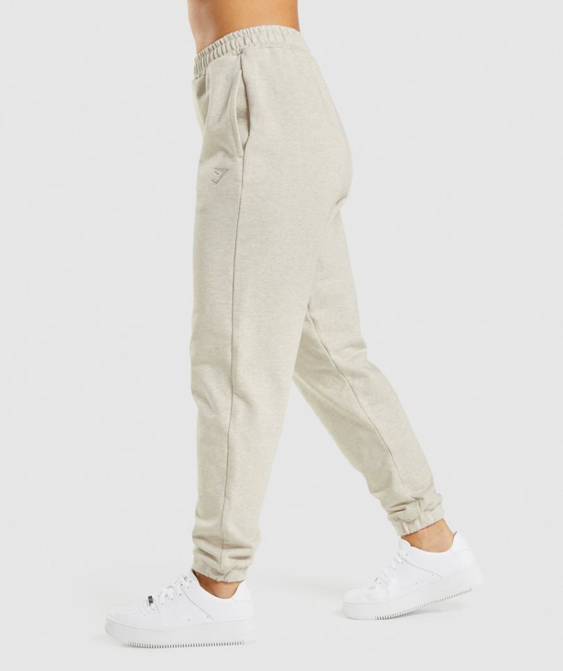 Gymshark Rest Day Sweats Női Jogger Nadrág Bézs | HU-V-215