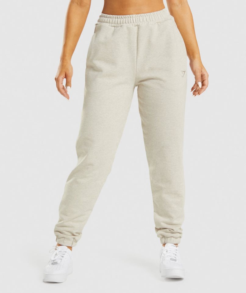 Gymshark Rest Day Sweats Női Jogger Nadrág Bézs | HU-V-215