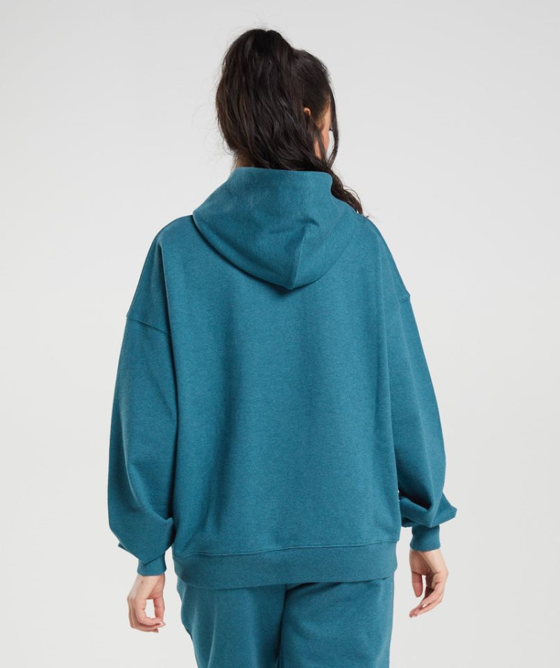 Gymshark Rest Day Sweats Női Kapucnis Pulóver Türkiz | HU-K-542