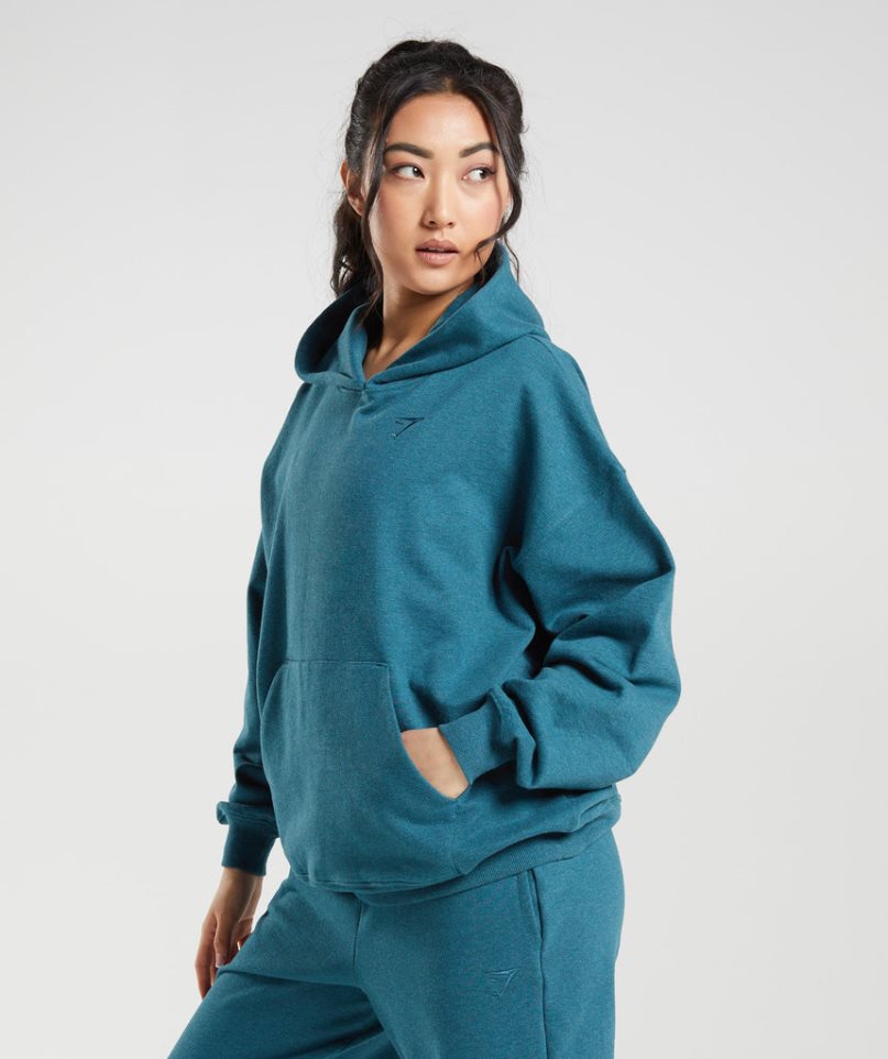 Gymshark Rest Day Sweats Női Kapucnis Pulóver Türkiz | HU-K-542