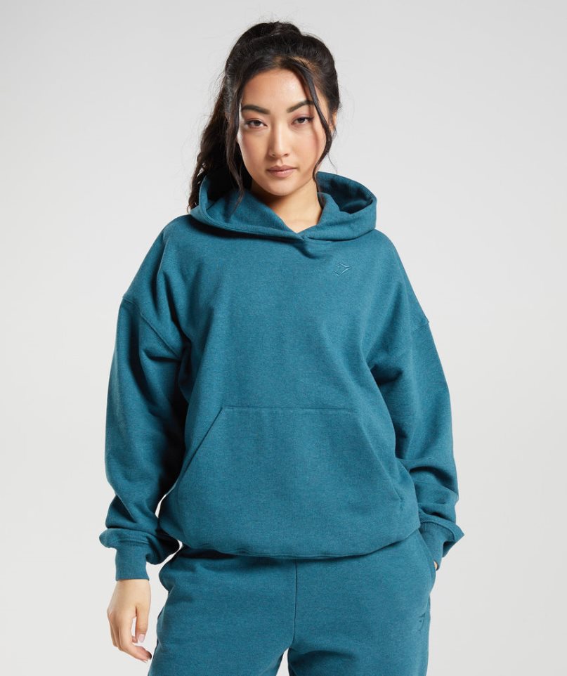 Gymshark Rest Day Sweats Női Kapucnis Pulóver Türkiz | HU-K-542