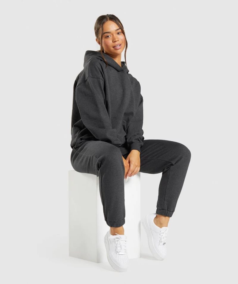 Gymshark Rest Day Sweats Női Kapucnis Pulóver Fekete | HU-N-274