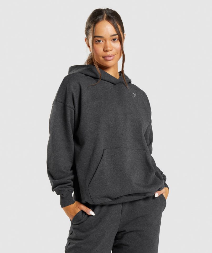 Gymshark Rest Day Sweats Női Kapucnis Pulóver Fekete | HU-N-274