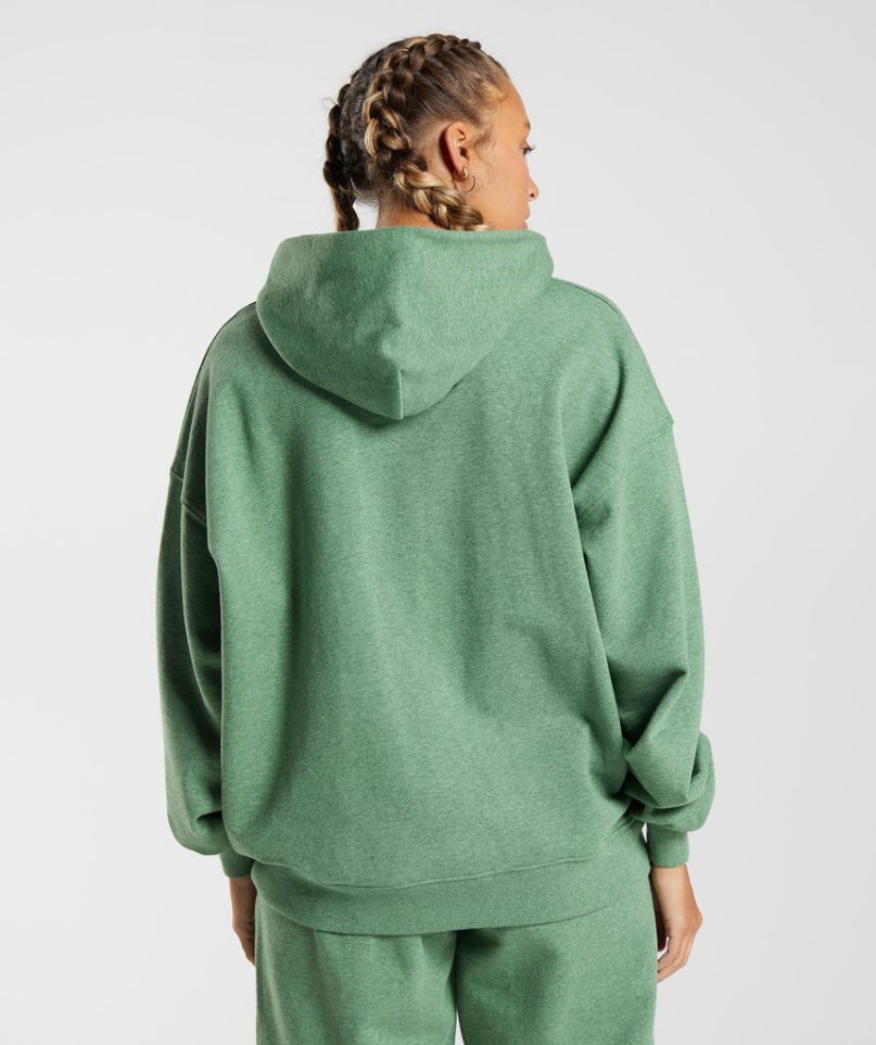 Gymshark Rest Day Sweats Női Kapucnis Pulóver Zöld | HU-Q-920