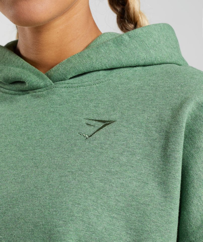 Gymshark Rest Day Sweats Női Kapucnis Pulóver Zöld | HU-Q-920