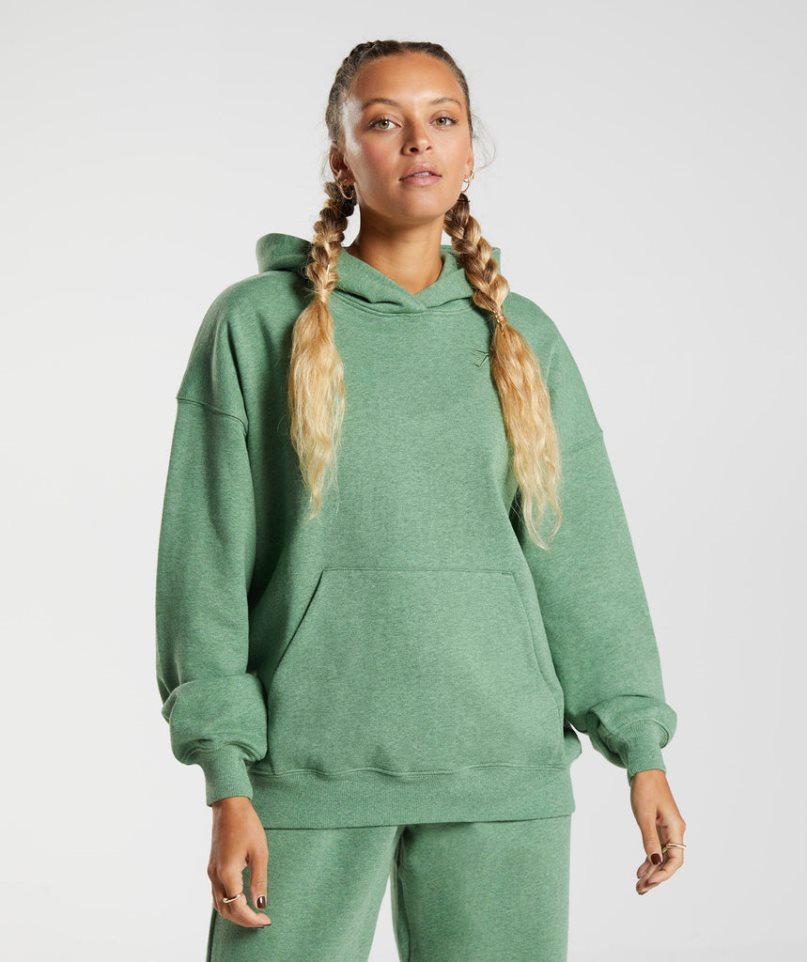 Gymshark Rest Day Sweats Női Kapucnis Pulóver Zöld | HU-Q-920