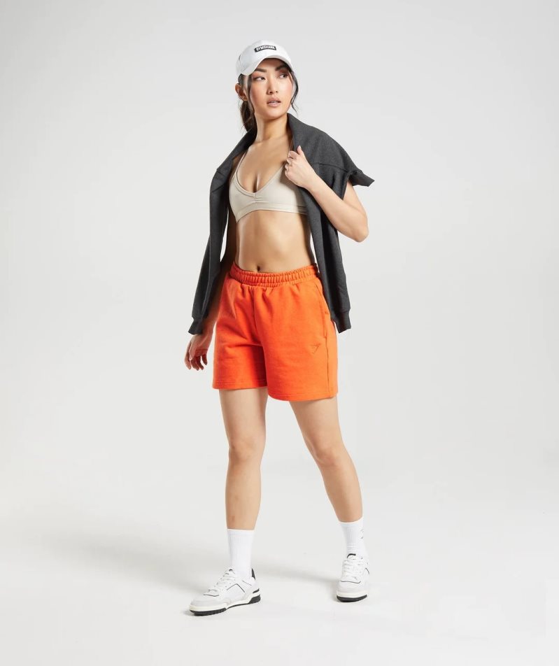 Gymshark Rest Day Sweats Női Rövidnadrág Narancssárga | HU-P-950