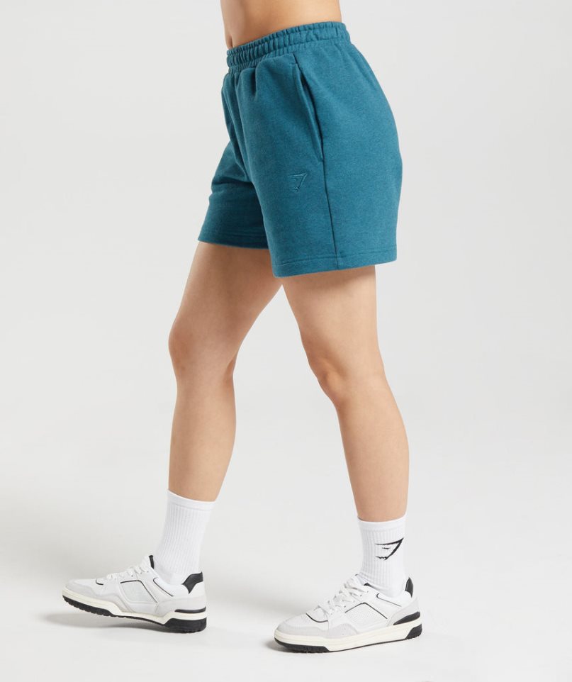 Gymshark Rest Day Sweats Női Rövidnadrág Türkiz | HU-U-834