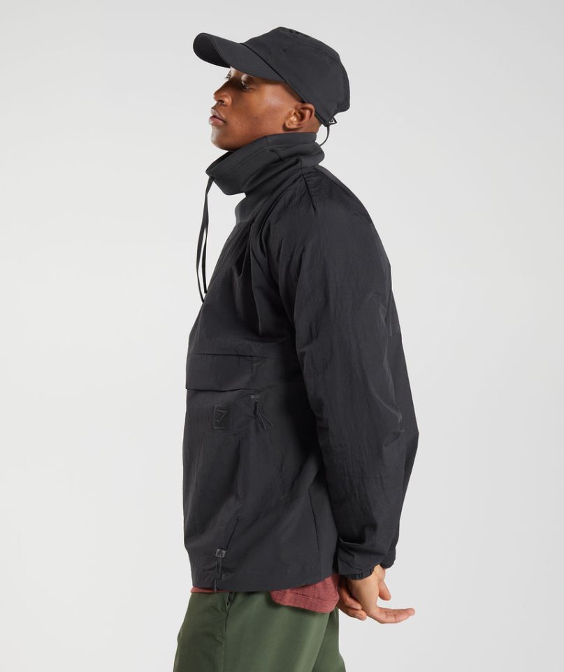 Gymshark Retake Anorak Férfi Pulóverek Fekete | HU-S-527